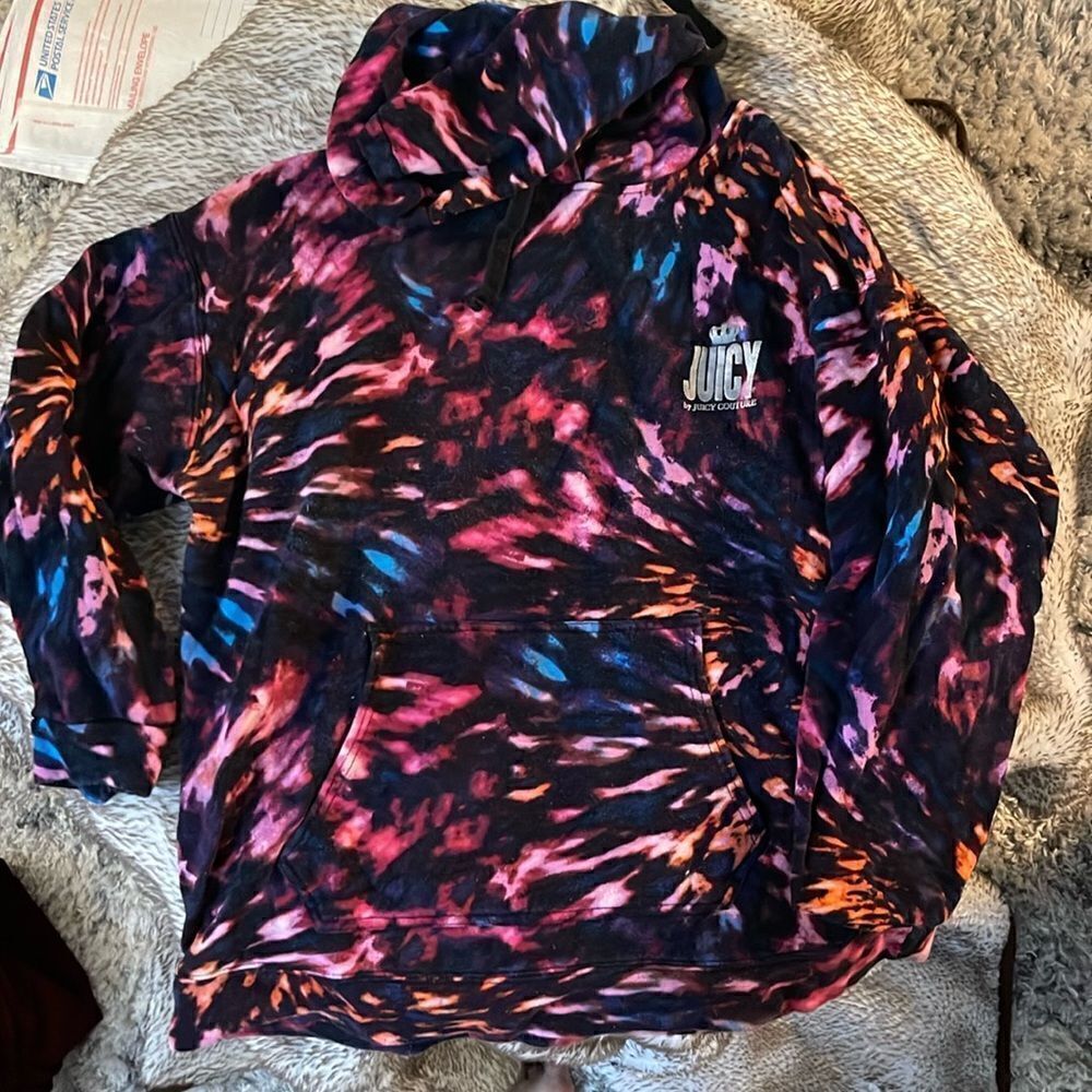 Vintage 90s juicy couture, tie-dye hoodie size large